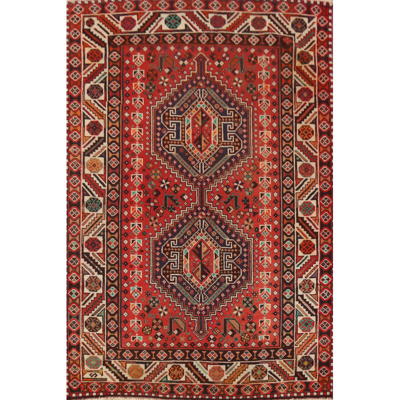 Tapis traditionnel rétro géométrique 4 x 6