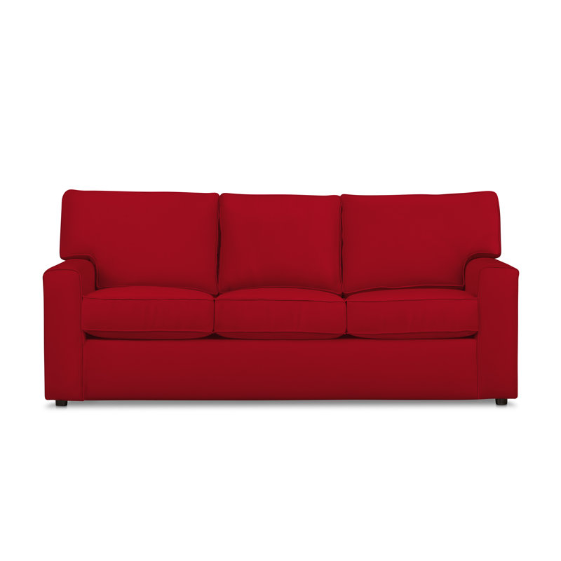 Leigh 84" W Square Arm Upholstered Sofa , Bayou Flame Canvas