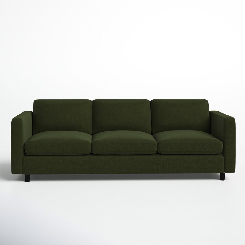 Fleetwood 100'' Upholstered Sofa, Green Tweed Velvet