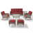 7-Pieces Outdoor Courtyard Wicker Sofa Conversation Set With Rocking Chairs-621041610-621041609