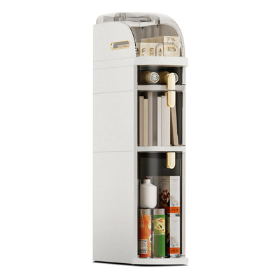 Rangement étroit à 3 niveaux avec armoire de rangement roulante et étanche avec tiroirs transparents et porte-papier hygiénique pour salle de bain
