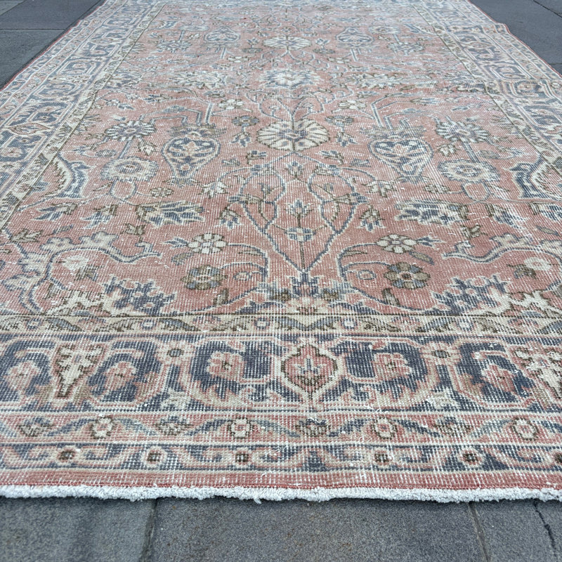Tapis turc vintage en laine turque Anatolian rétro pour grands espaces de chambre - Style oriental Oushak
