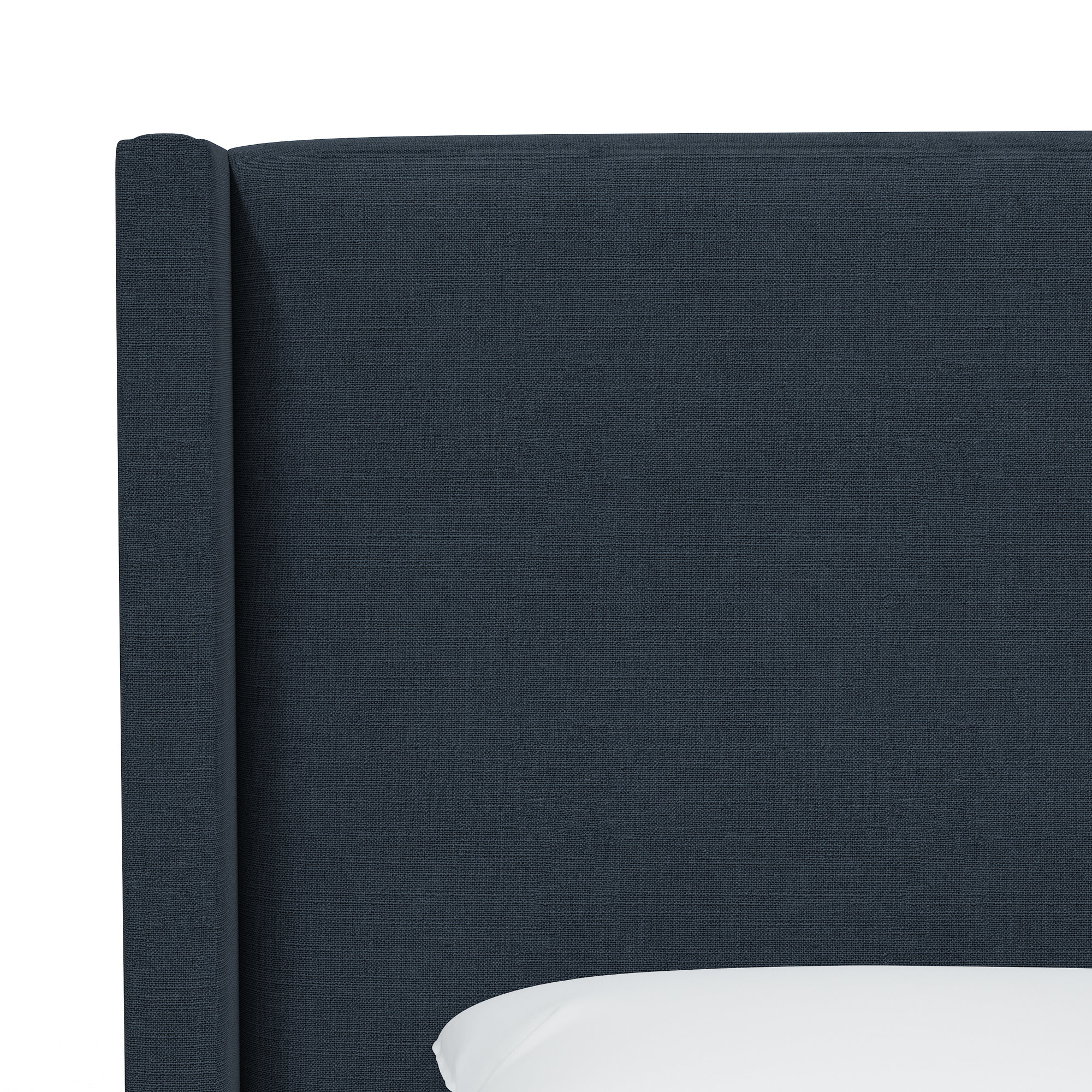 Hanson Upholstered Wingback Bed, California King, Classic Navy Linen