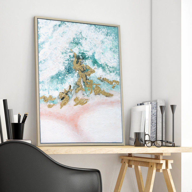 «Sunday Ocean Textured Metallic» par Martin Edwards, reproduction d'art sur toile