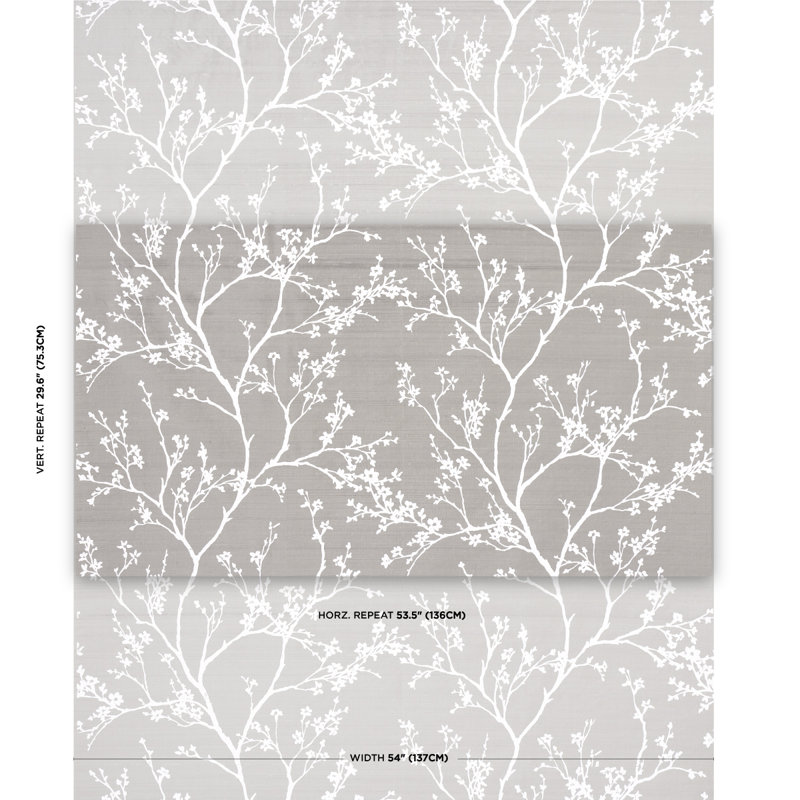 Tissu en soie Twiggy, Étain