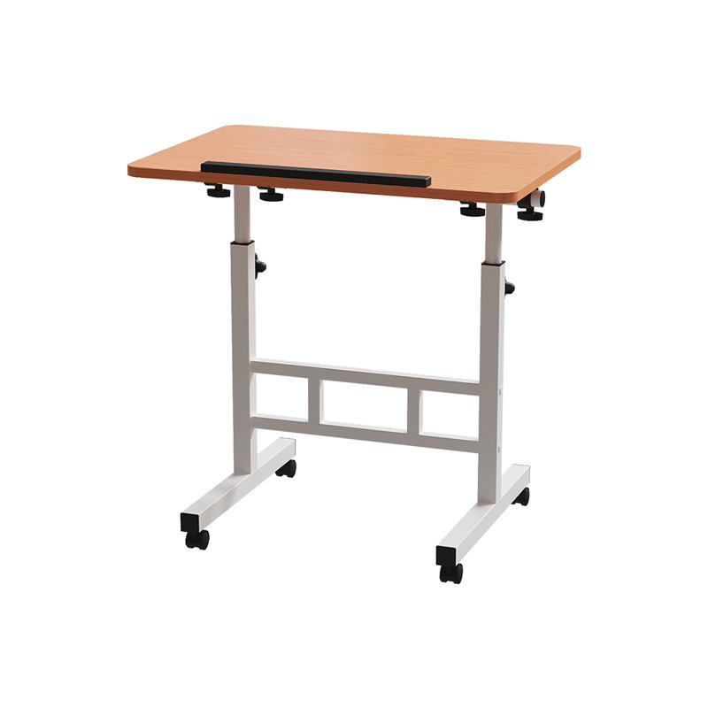 Adjustable Metal Base Computer Desk, Walnut