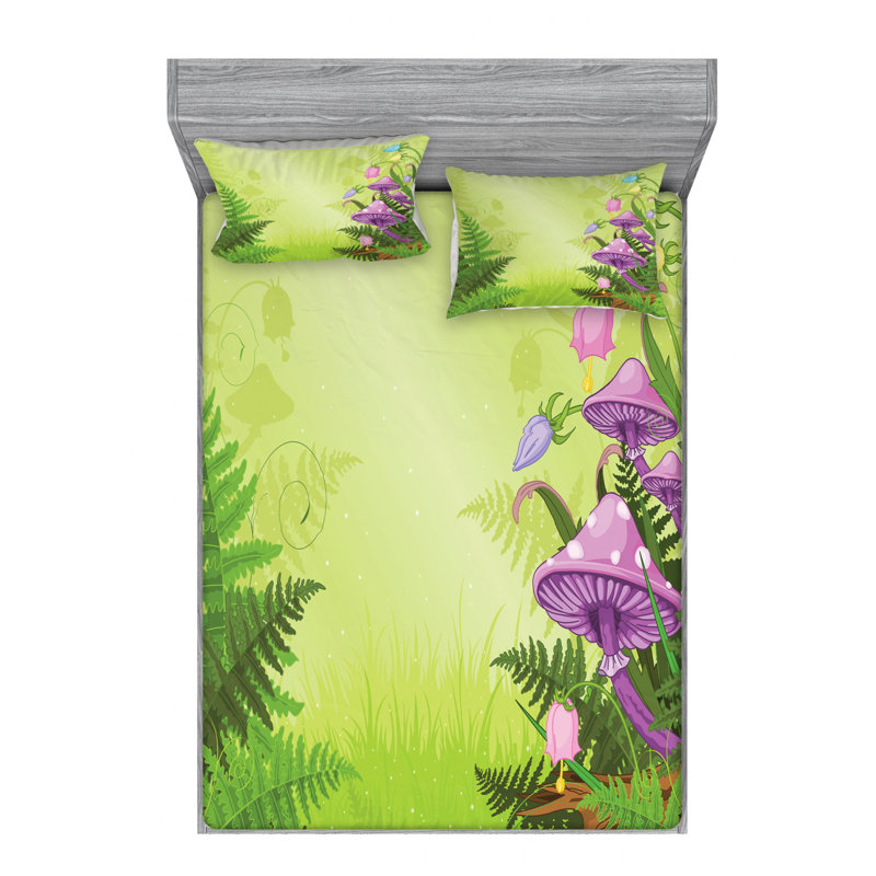 Full Size Green and Purple Microfiber Kids Bedding Set