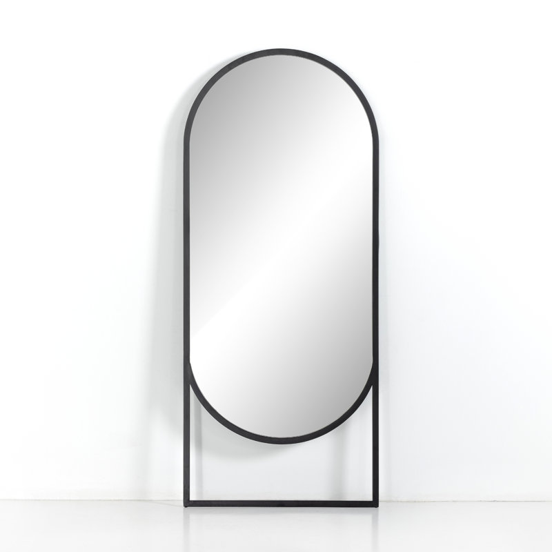 Dawson Flat Metal Mirror, Matte Black