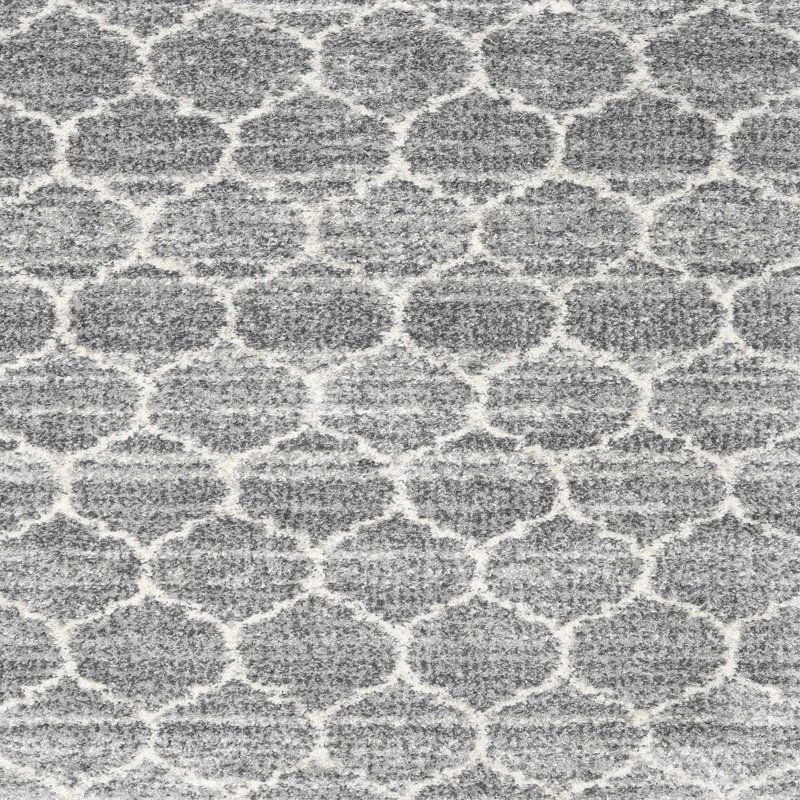 Tapis contemporain gris clair, Carré 5 pi