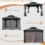 Pavillon de jardin 12 pi x 12 pi avec double toit et isolement - pour patio, cour arrière, terrasse, pelouse paisible, cadre en aluminium gris avec protection moderne,