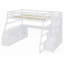 Lit mezzanine double avec 7 tiroirs 2 tablettes robustes Aucun sommier tapissier requis-1027318690