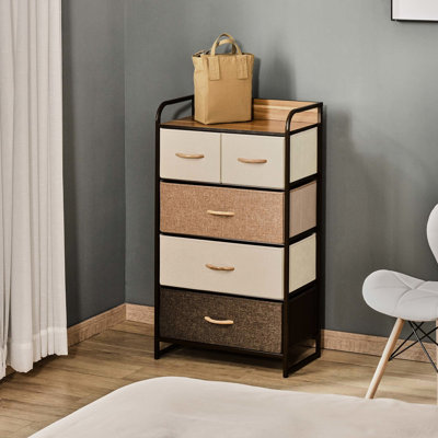 Commode 4 chambres avec tiroirs. Rangez vos articles efficacement 2 petits et 3 grands pliables et portables. Cadre en acier avec plateau en bois. Surmatelas inclus. Rangement de 22,75 po x l 11,5 po x P 39 po dans la chambre à coucher.