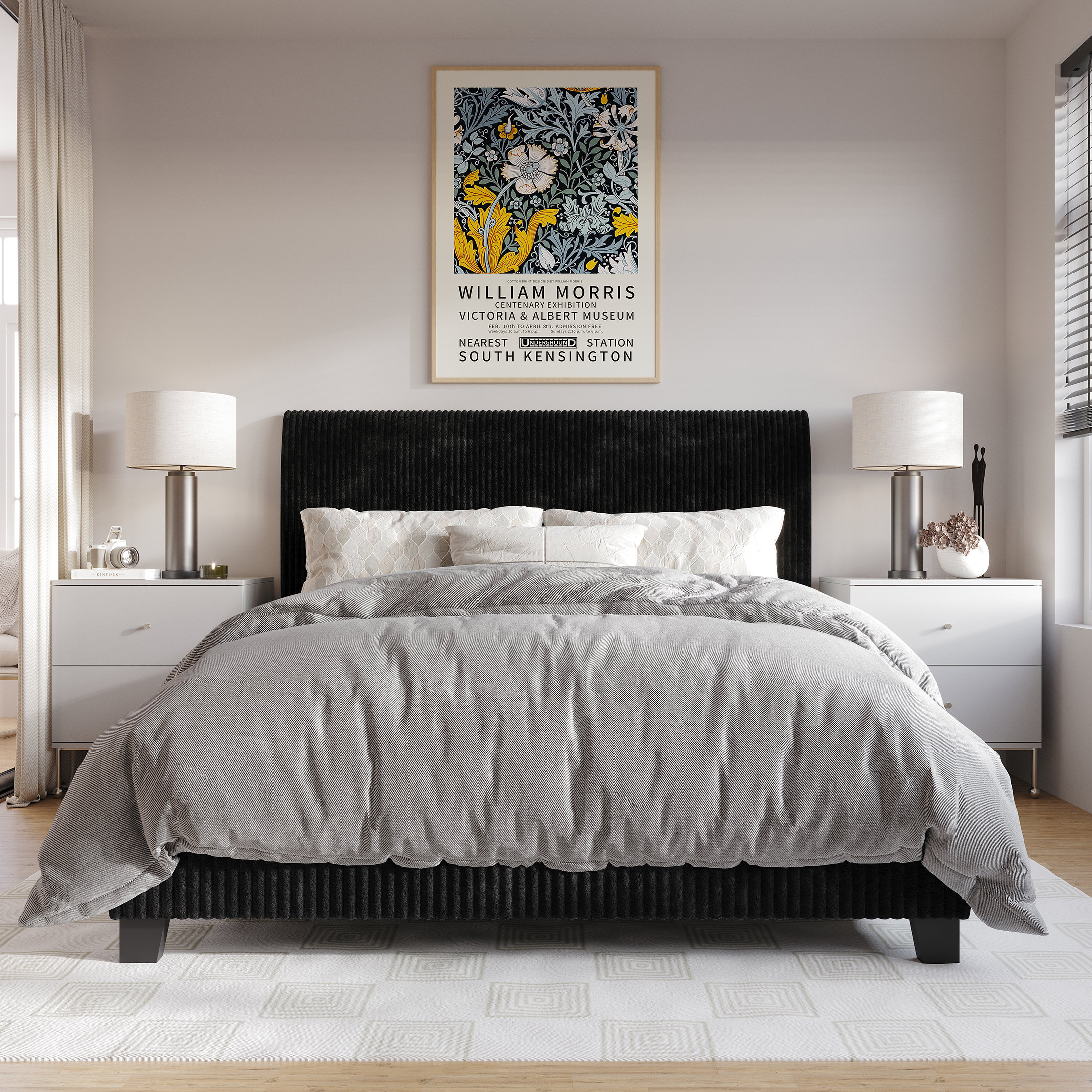 Mercer41 Pravesh Corduroy Upholstered Bed & Reviews | Wayfair
