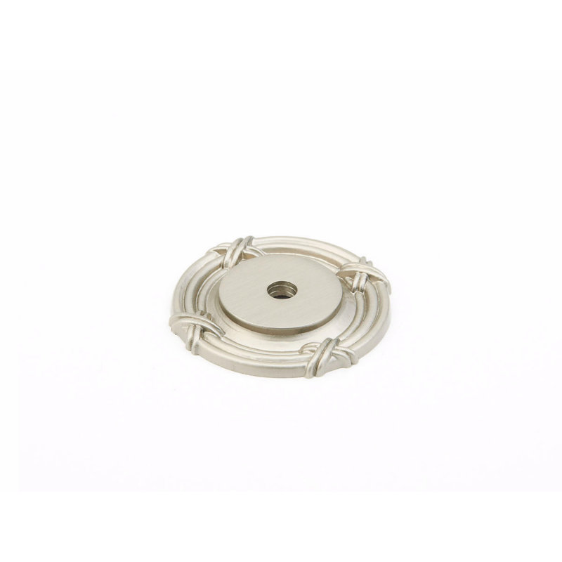 Versailles Knob Backplate, 1.5" H x 1.5" W, Satin Nickel