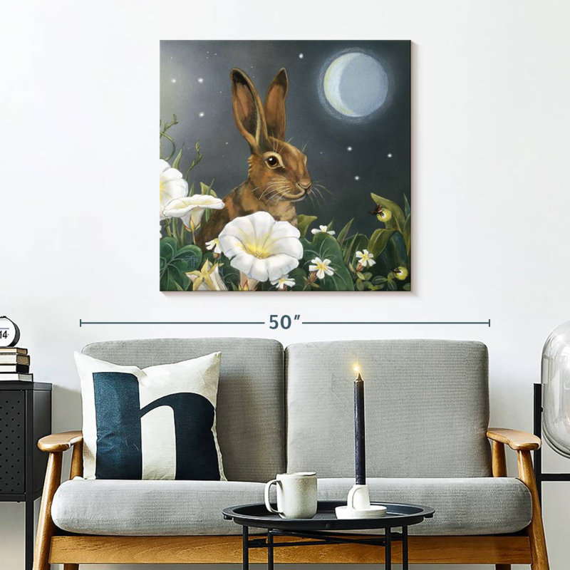 Crowle Rabbit Under The Moon, 30" H x 30" W