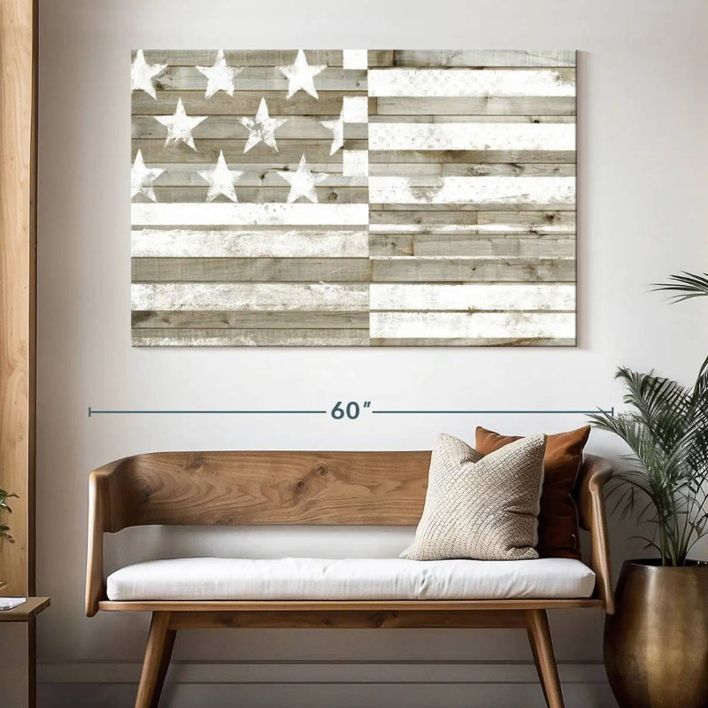 Borges Rustic Americana Flag, 34" H x 51" W
