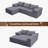 Boneless Compression Modular and combinable L-shaped sofa-445031283