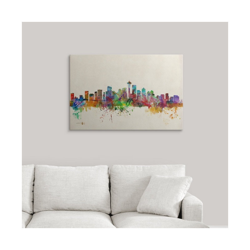 «Seattle Skyline» par Francy, impression, H 32 po x l 48 po x P 1,5 po, Toile