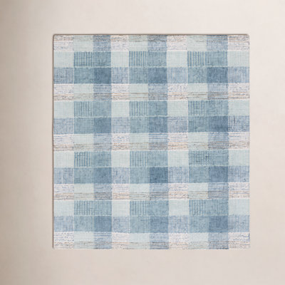 Hand-Tufted Wool Plaid Rug