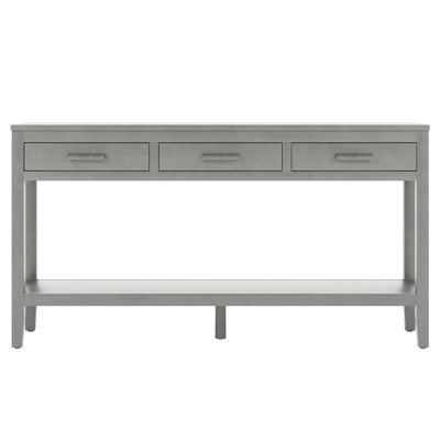 Contemporary 3-Drawer Console Table With 1 Shelf, Entrance Table For Entryway, Hallway, Living Room, Foyer, Corridor