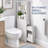 Ezrie Narrow & Slim White Bathroom Storage Cabinet - with Storage Drawer and Adjustable Shelf