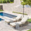 Chaise longue de patio ajustable, ensemble de piscine moderne en acier rotin Pe
