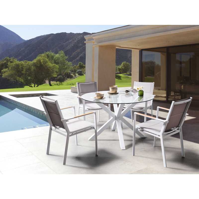 MALETTO/BUSSETO 4 - Person Dining Set, Grey/White, White