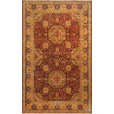 Agra Hand Knotted Wool Oriental Area Rug in Red/Beige
