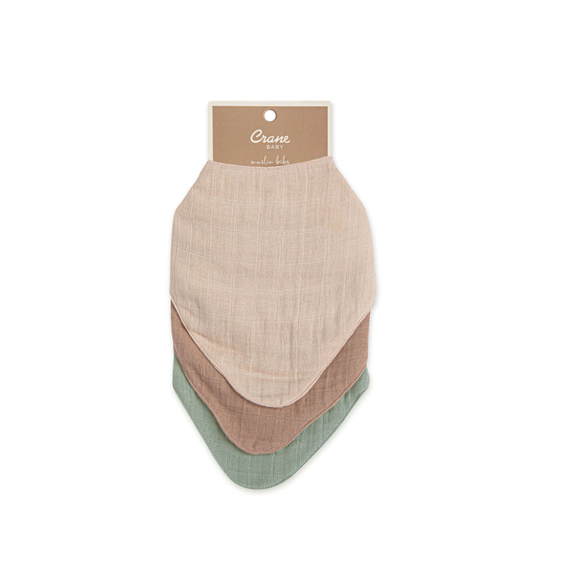 Muslin 3Pc Bib Set -River, Green