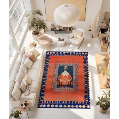 Tapis décoratif bleu canard
