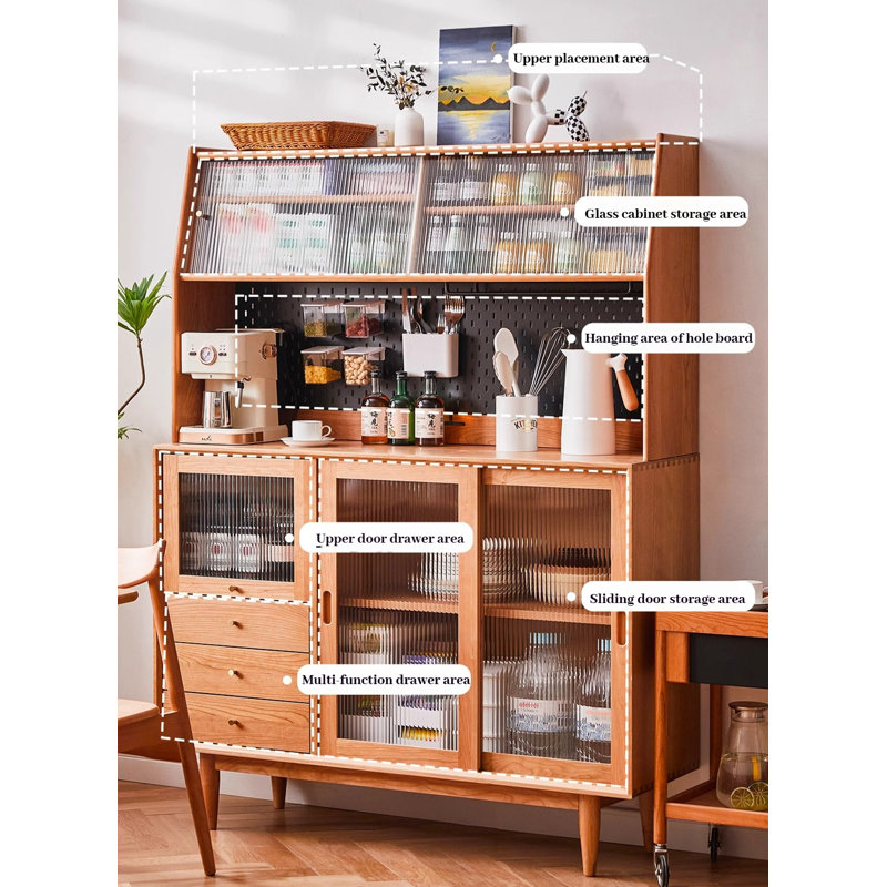 All Solid Wood Home Food Cabinet