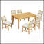 Ensemble de table de salle à manger 7 pièces pour 6 personnes et 1 table rectangulaire en bois avec chaises rembourrées pour plus de confort et de style dans la salle à manger et la cuisine-1320187145-1320187150