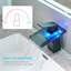 Robinet de lavabo de salle de bain à 3 couleurs variées, bec cascade, mélangeur d'eau froide, robinet de plomberie noir à une poignée à fixation sur le comptoir, transformateur, lavabo