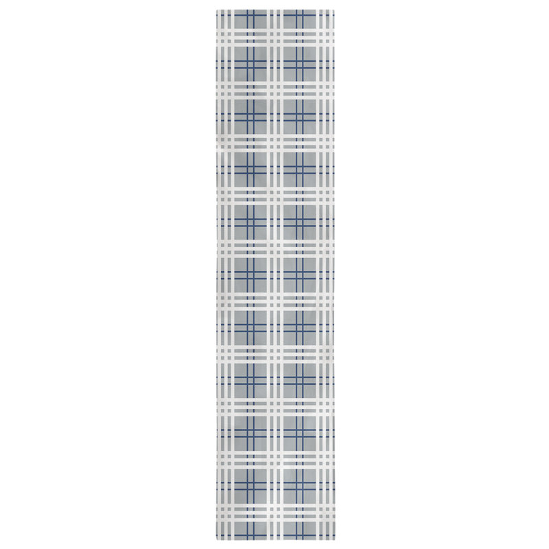 Paid Polyester Table Runner, 90" L x 16" W, Gray/Speed Blue/White