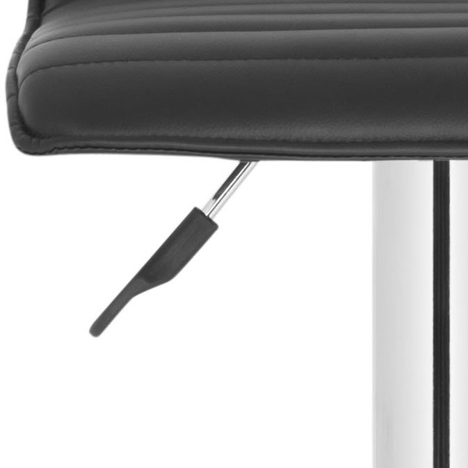 Annechien Swivel Upholstered Adjustable Height Counter Stool, Black