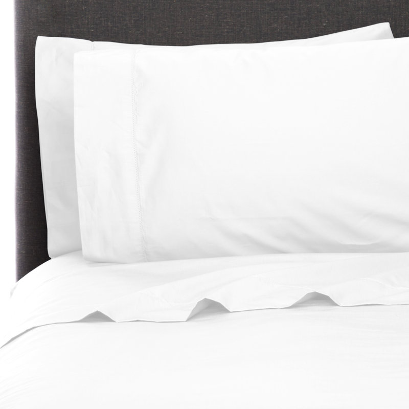 Barbe Sheet Set, Twin Sheet Set + Fitted Sheet + 1 Pillowcase, White