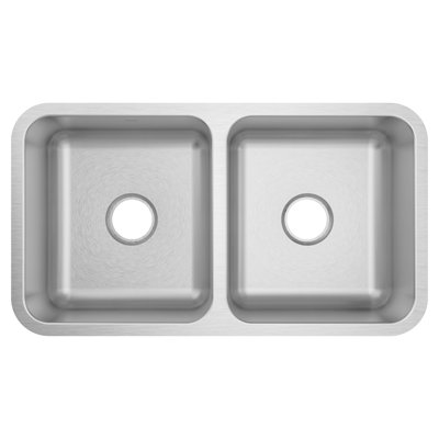 Prep 2000 Series Stainless Steel Undermount 32.38" x 18.13" x 7" Double Bowl Kitchen Sink