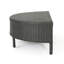 Table basse demi-ronde grise pour l'extérieur, l 35,3 po, P 18,32 po, H 12,18 po, sans assemblage, table de poids limite de 270 lb, gris, assemblage, roulement