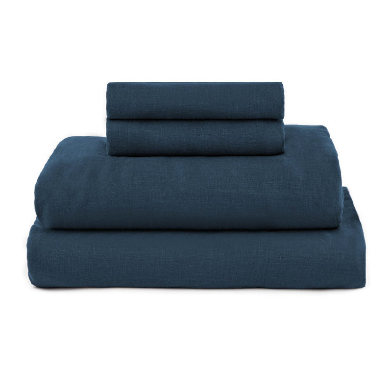 Twin Baltic Stripe 100% French Linen Sheet Set