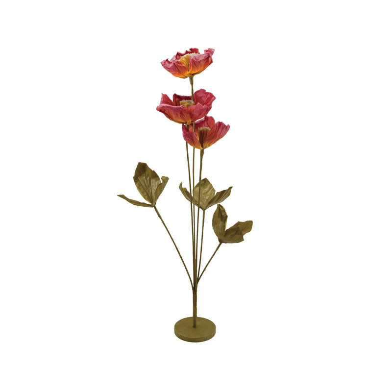 Fleurs artificielles en papier avec support, Multi