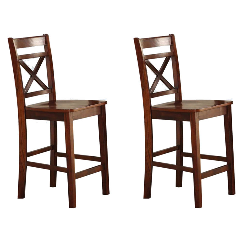 Ensemble de 2 chaises à hauteur de comptoir en cerisier Ciarra