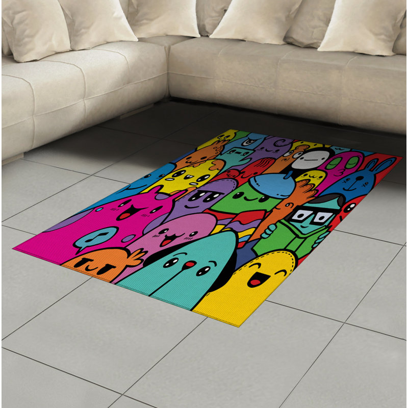 Indie High Density Long Fiber Poly Threads Decorative Area Rug Carpet, Rectangle 4' x 5'8"