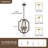 4-Light Vintage Farmhouse Dimmable Wooden Lantern Chandelier Pendant Ceiling Light In Antique Archaized Finish