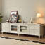 Meuble télé beige en bois manufacturé-761851409