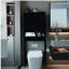 Étagère de rangement de toilette noire peu encombrante, tablette de rangement au-dessus de la toilette pour la salle de bain, armoire de rangement autoportante en métal pour la salle de lavage, étagères de rangement indépendantes pour la salle de bain