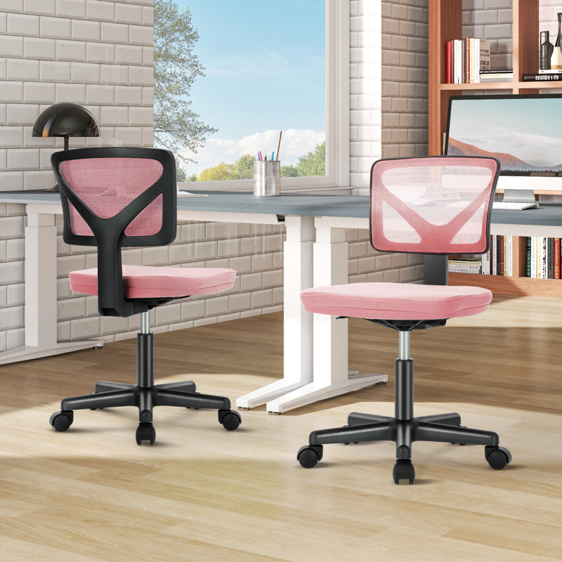 Chaise de bureau en filet Ovidia, Rose
