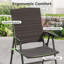 Ensemble de 2 chaises d'extérieur pliantes avec accoudoirs et chaises portatives en métal