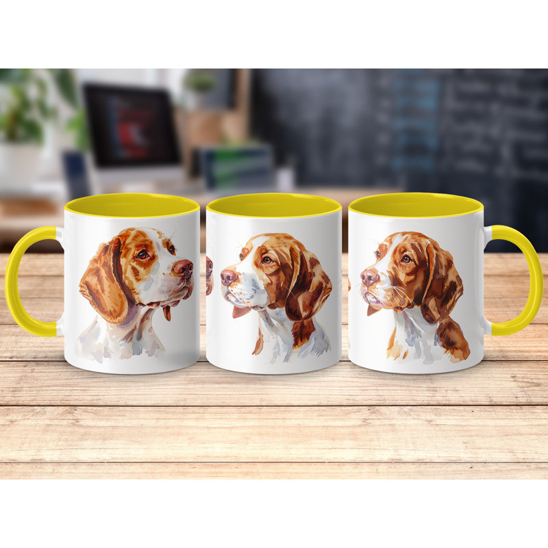 11oz Watercolour Basset Hound Design Coffee Mug, 2