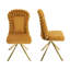 Ensemble de 2 chaises de salle à manger élégantes en velours, pieds en métal doré, pivotant à 360 ° et sièges rembourrés confortables pour le salon et la salle à manger-260362045