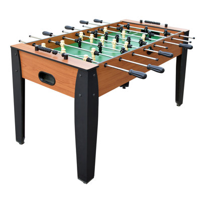 Table de soccer Hathaway Hurricane de 54 pouces de taille adulte pour salles de jeux familiales - avec terrain de jeu lisse, double pointage, joueurs lestés, niveleurs robustes et 2 balles de soccer - Finition cerisier clair